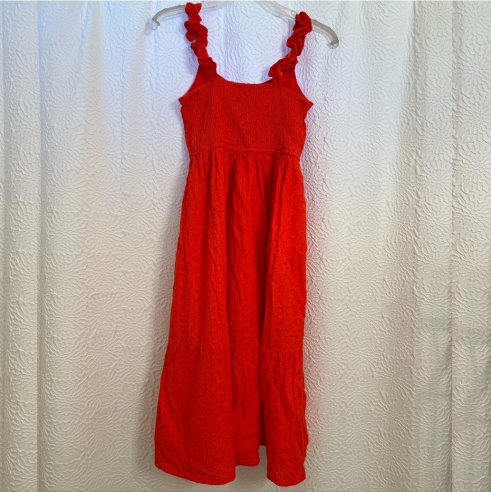 Jessica Simpson XS Red shirred back dress. ruffle straps